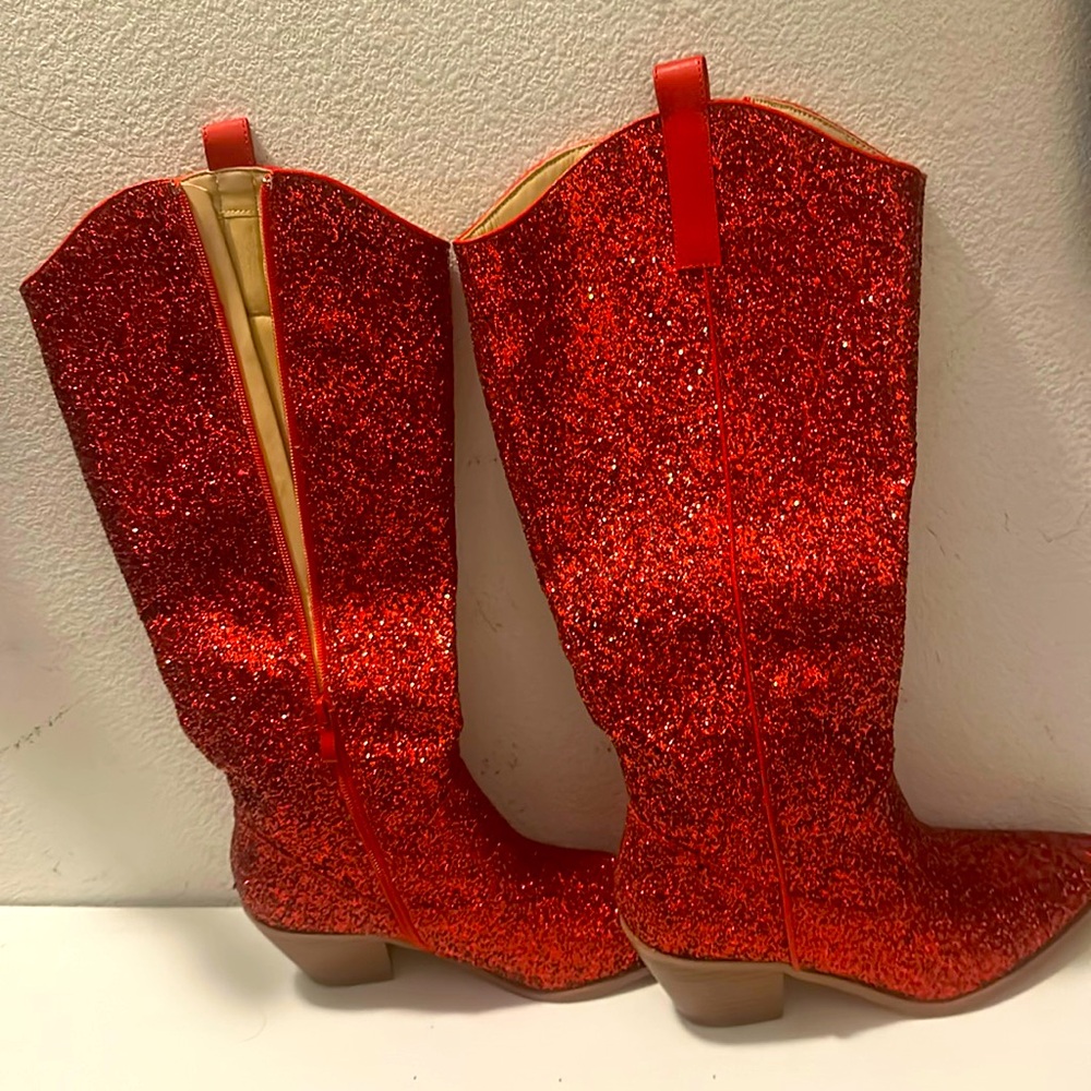 Size 7 red ruby boots